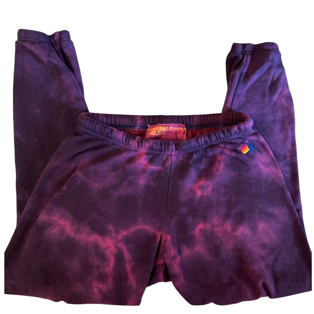 AVIATOR NATION Tie Dye Sweatpants Crystal Rose Size Small Purple